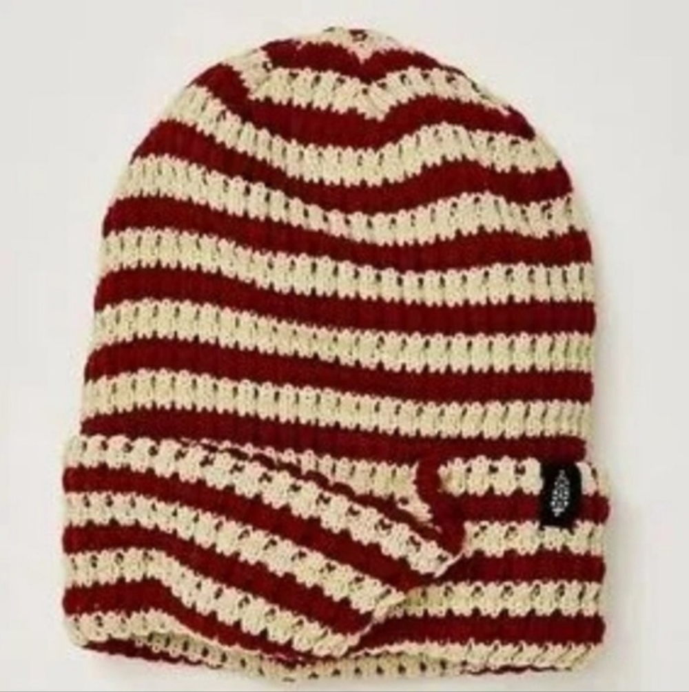 FP Movement by Free People Red and Cream Striped Beanie